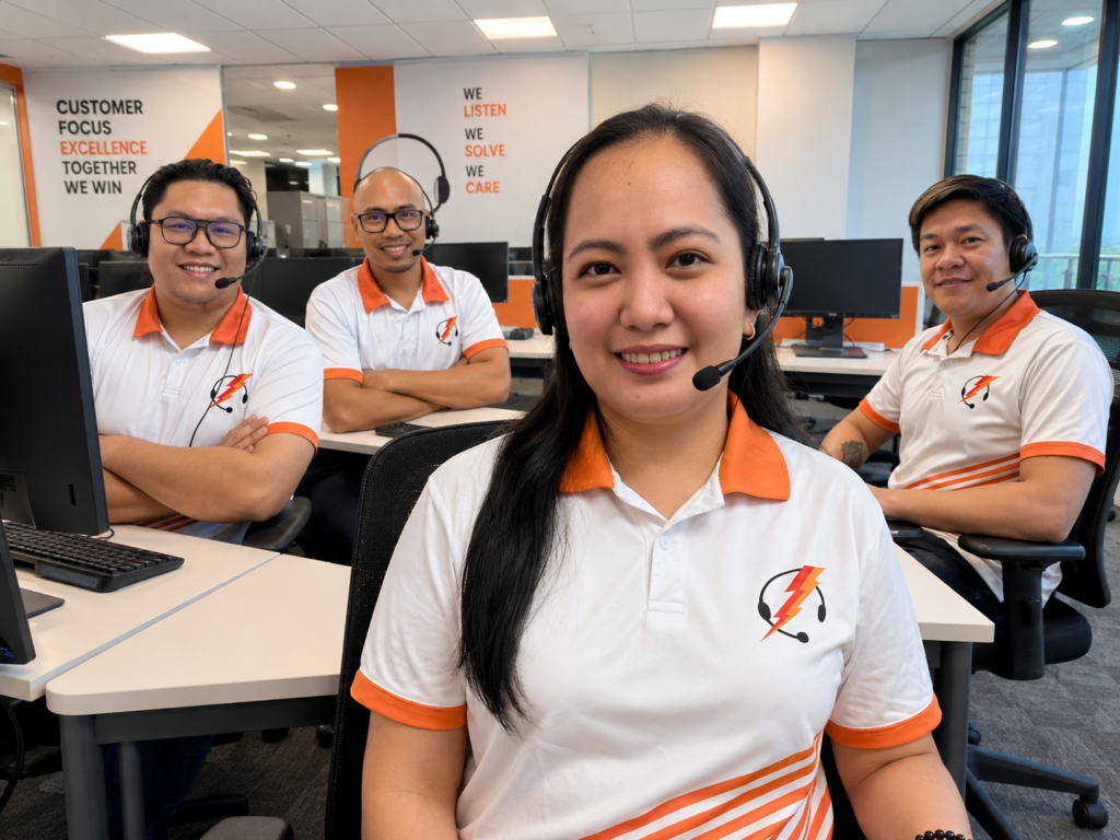 Customer service outsourcing team